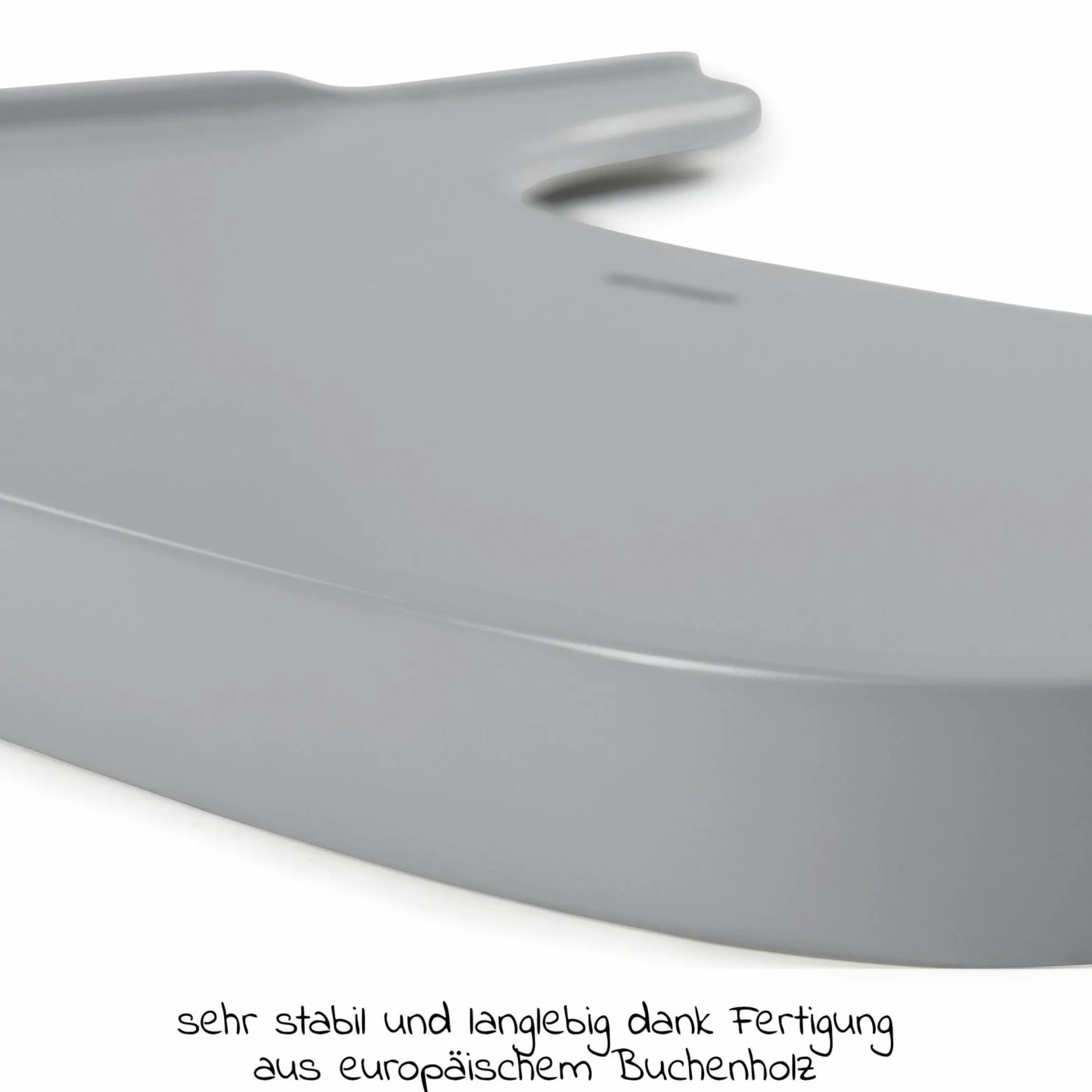 Essbrett und Tisch aus Holz für Alpha Hochstühle (Wooden Tray) - Grau