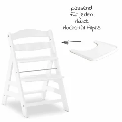 Essbrett und Tisch aus Holz für Alpha Hochstühle (Wooden Tray) - Weiß