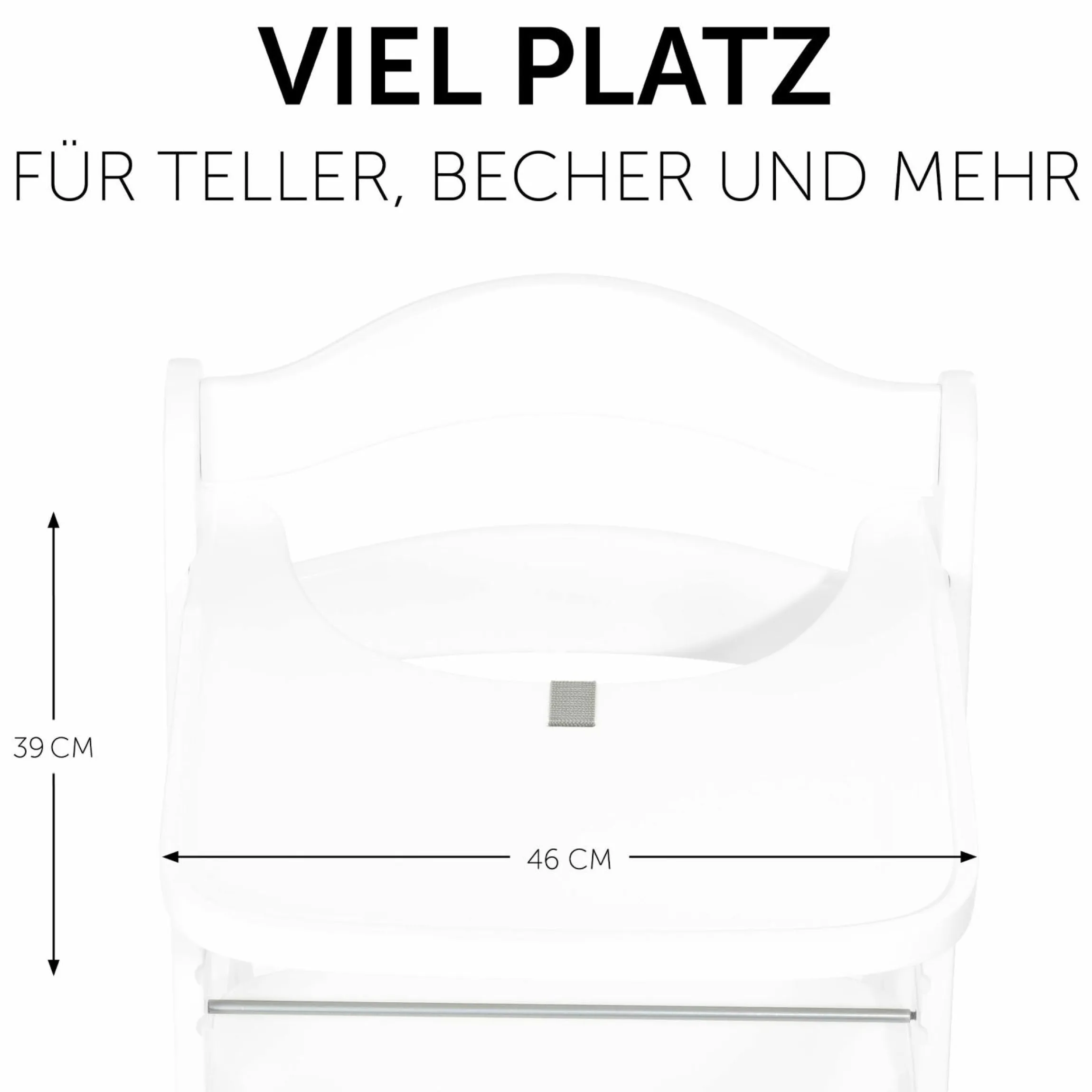 Essbrett und Tisch aus Holz für Alpha Hochstühle (Wooden Tray) - Weiß