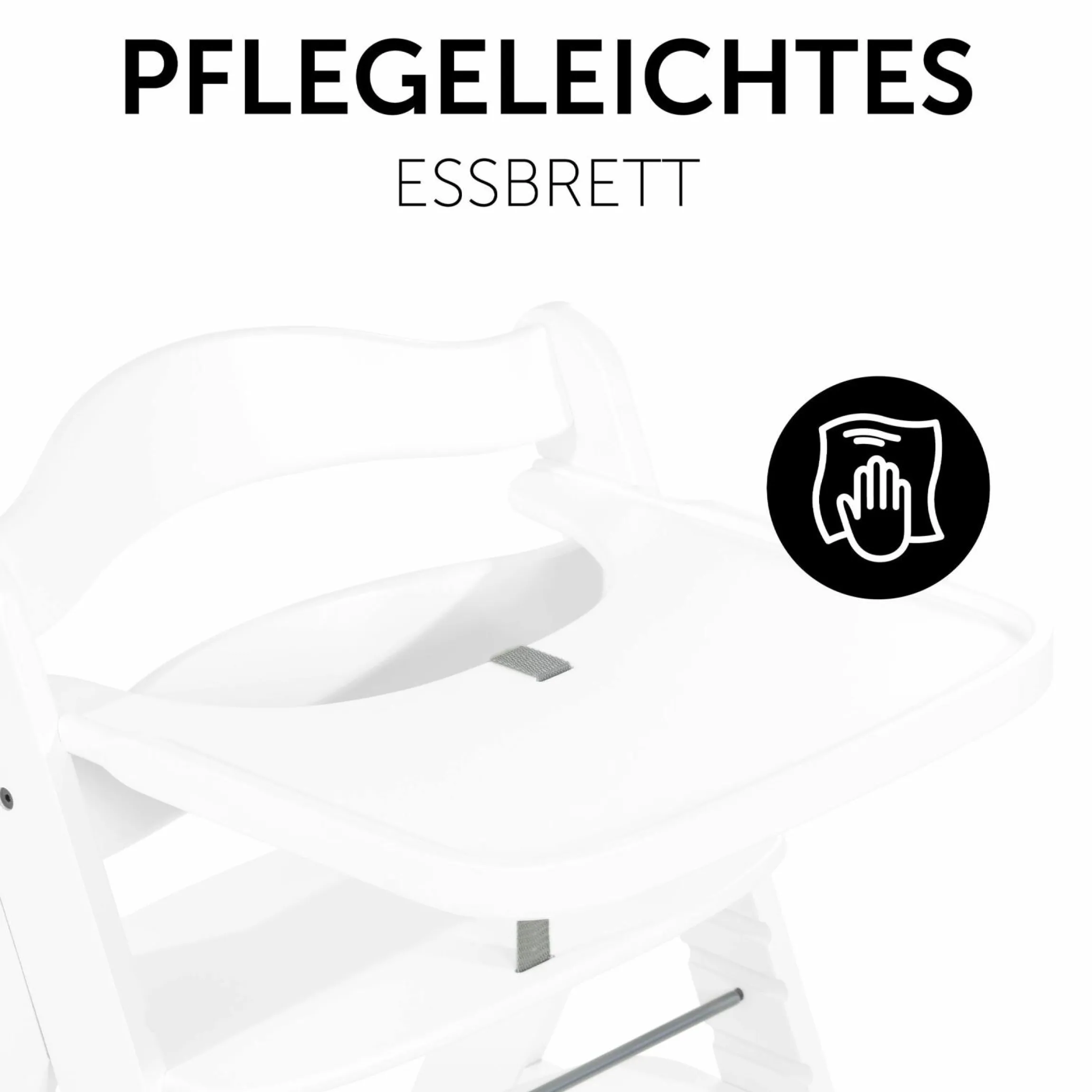 Essbrett und Tisch aus Holz für Alpha Hochstühle (Wooden Tray) - Weiß