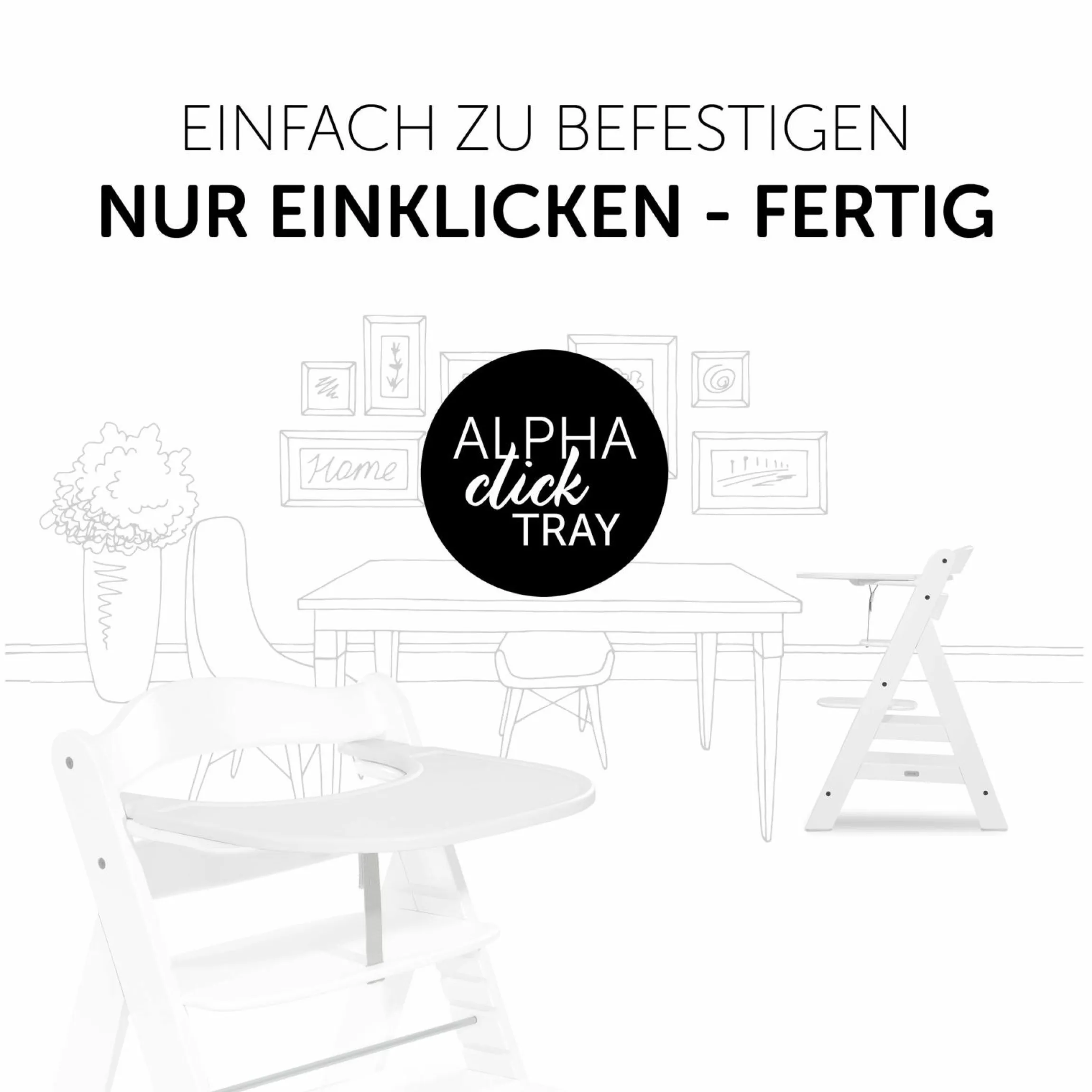 Essbrett und Tisch für Alpha Hochstuhl (Click Tray) - White / Weiss