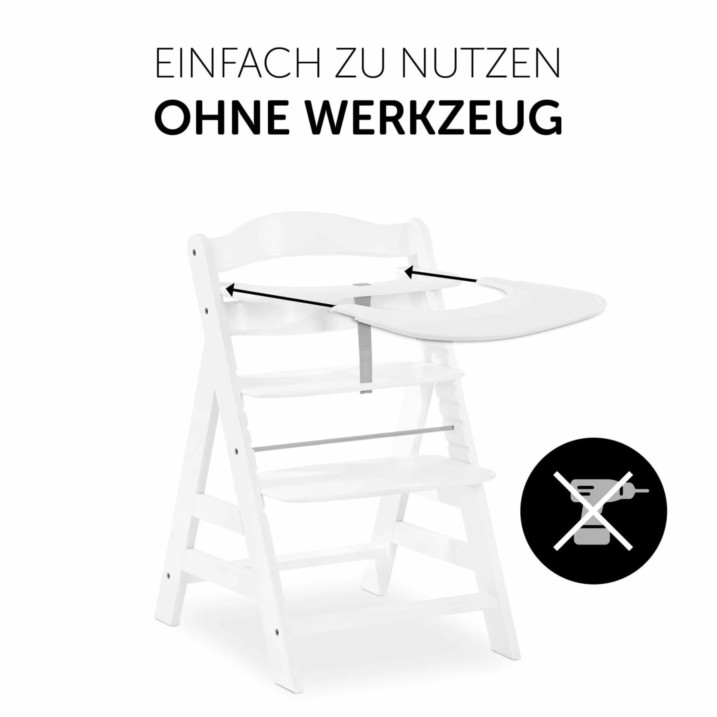 Essbrett und Tisch für Alpha Hochstuhl (Click Tray) - White / Weiss