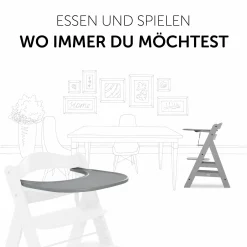 Essbrett und Tisch für Alpha Hochstuhl (Click Tray) - Grey / Grau