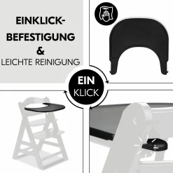 Essbrett und Tisch für Alpha Hochstuhl (Click Tray) - Black / Schwarz