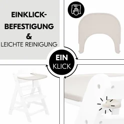 Essbrett und Tisch für Alpha Hochstuhl (Click Tray) - Speckle Beige