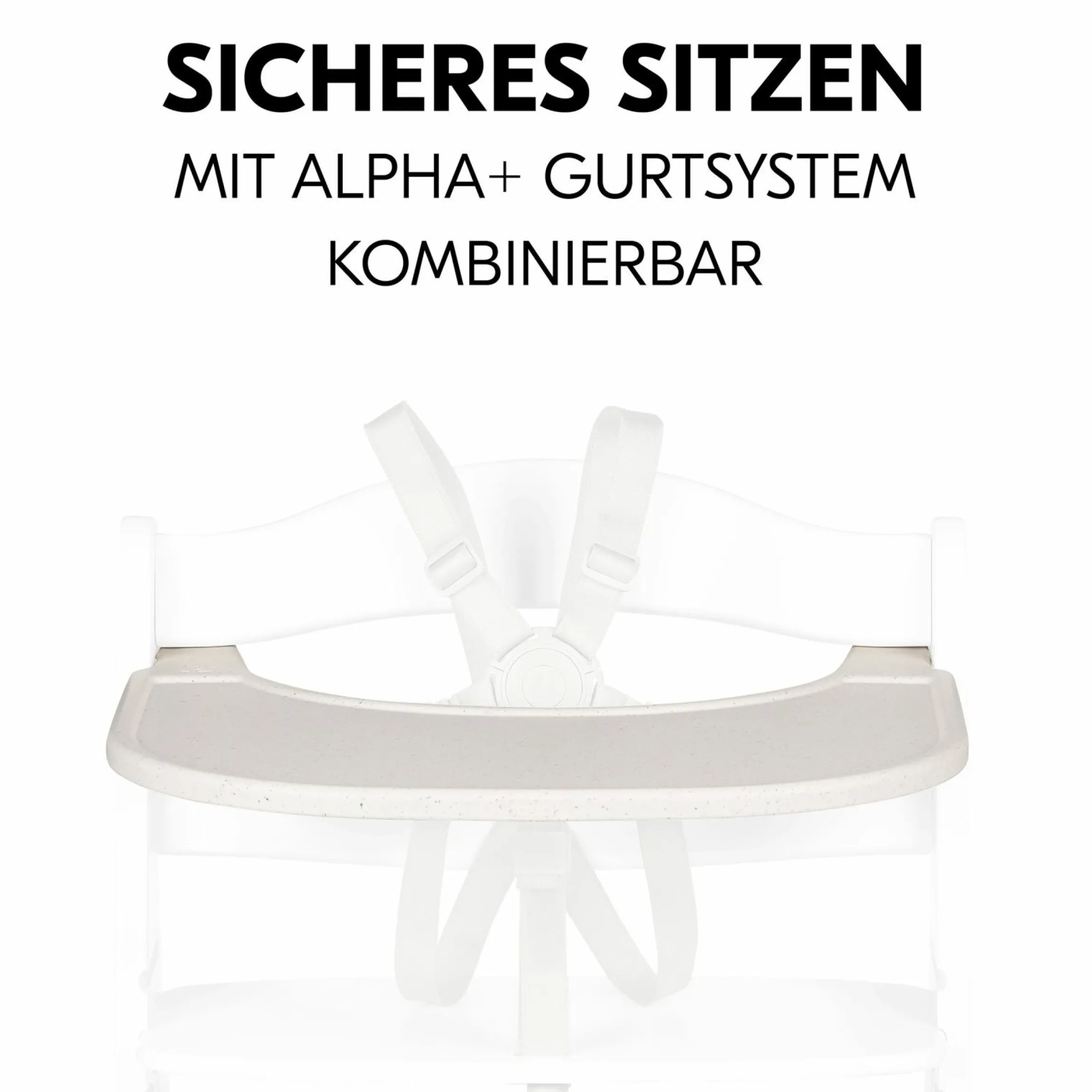 Essbrett und Tisch für Alpha Hochstuhl (Click Tray) - Speckle Beige