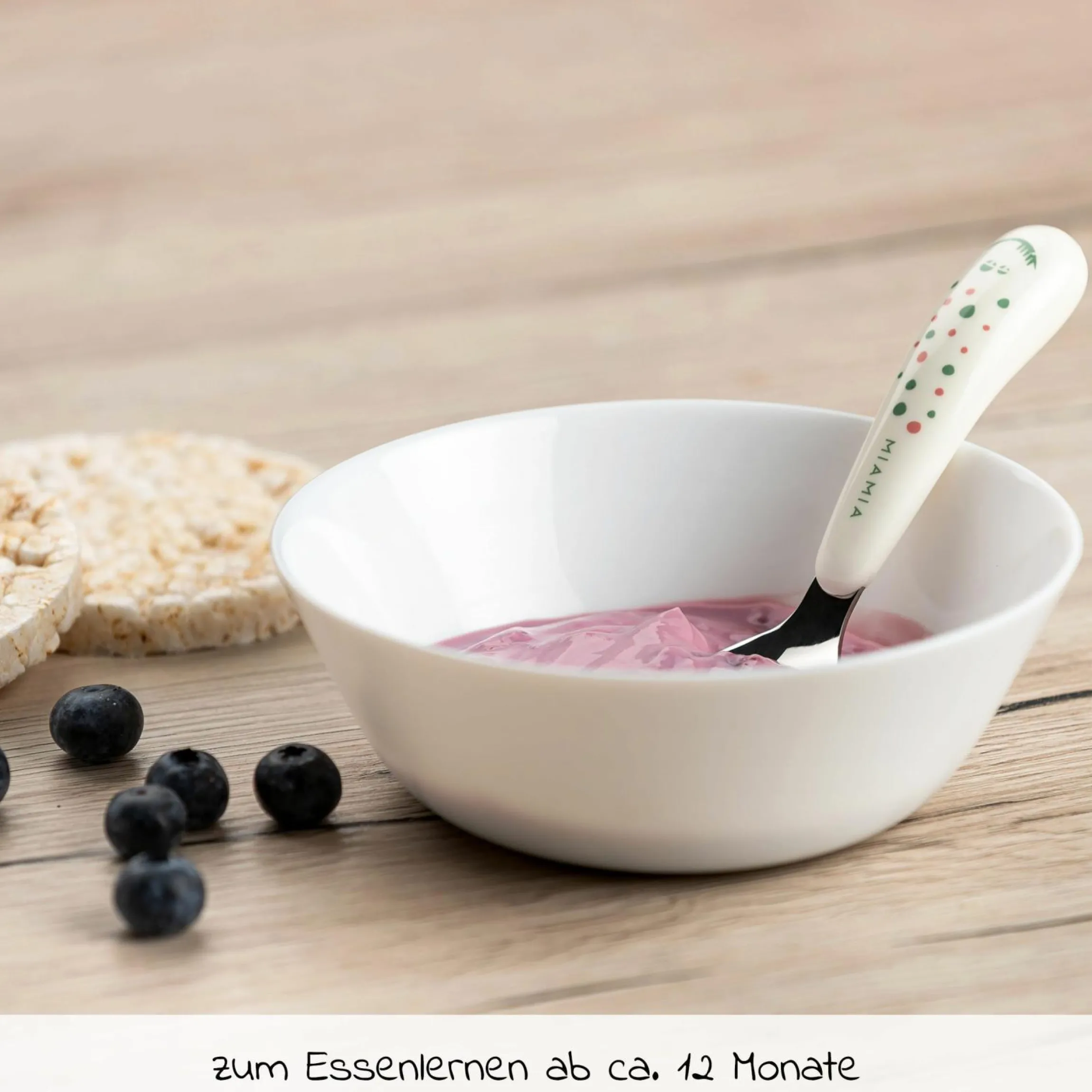 Esslern Besteck-Set 4-teilig mit ergonomsichen Griffen - Punkte - Weiß