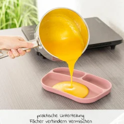 Esslern-Teller aus Silikon 2er Pack - Rose