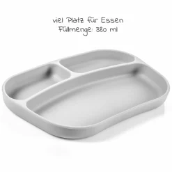 Esslern-Teller aus Silikon - Grau