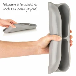Esslern-Teller aus Silikon 2er Pack - Grau