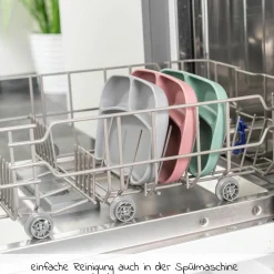 Esslern-Teller aus Silikon 2er Pack - Grau