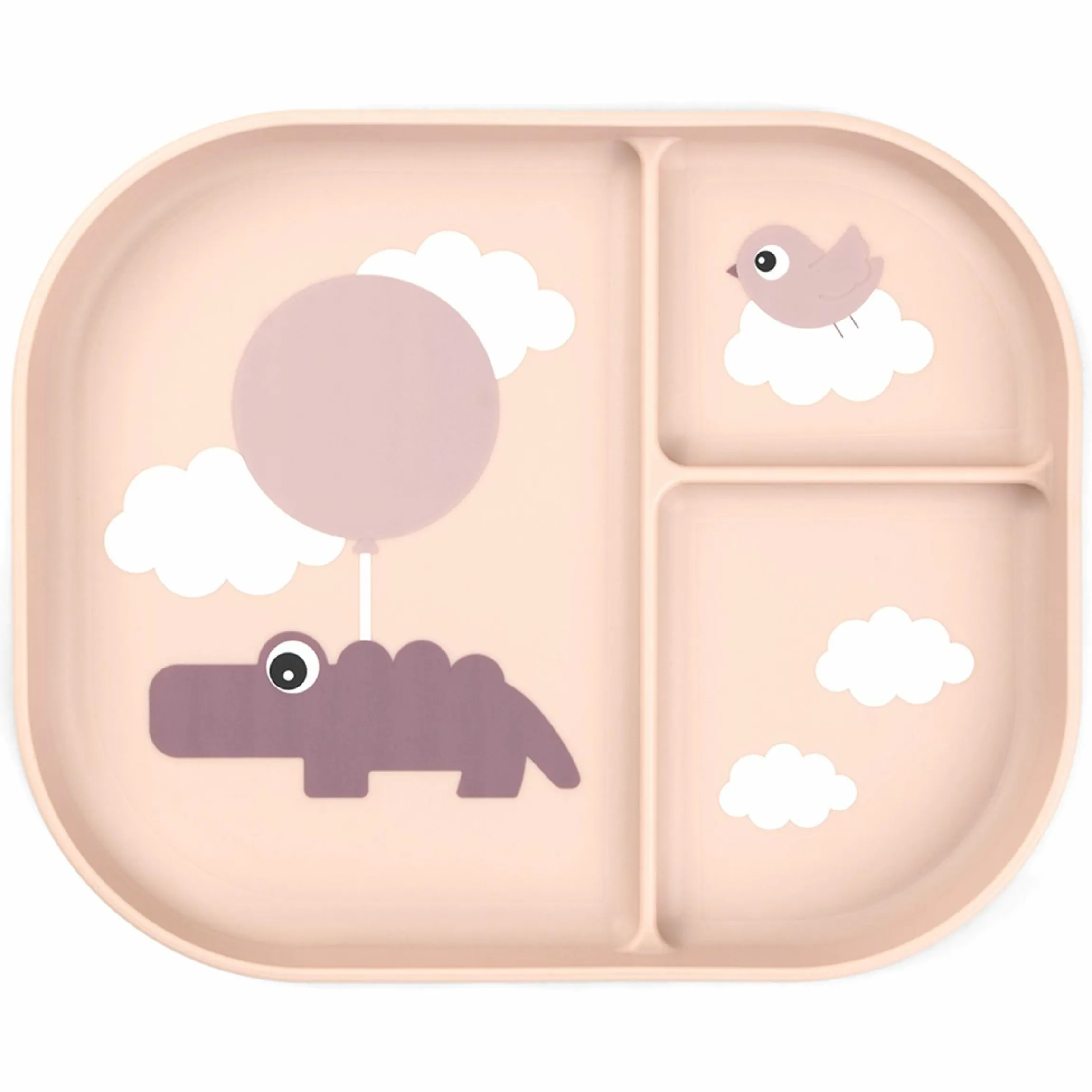 Esslern-Teller mit Unterteilung Foodie - Happy Clouds - Powder