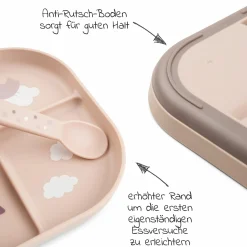 Esslern-Teller mit Unterteilung Foodie - Happy Clouds - Powder