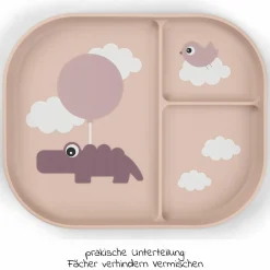 Esslern-Teller mit Unterteilung Foodie - Happy Clouds - Powder