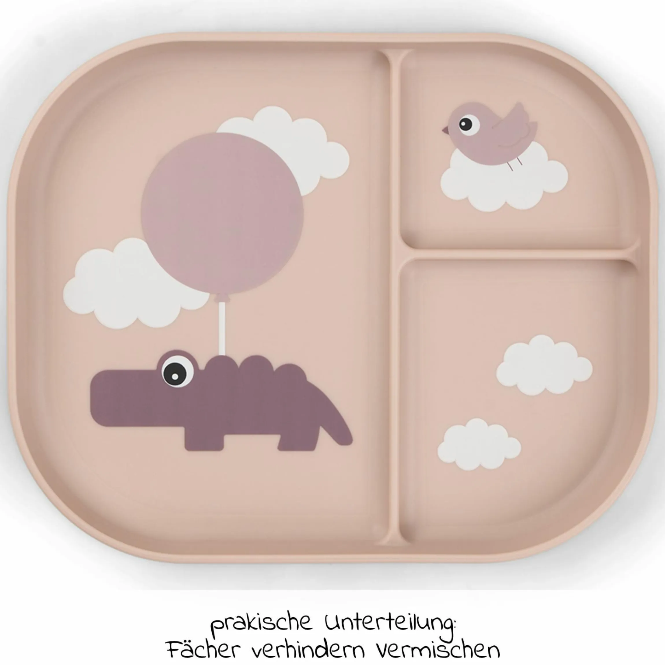 Esslern-Teller mit Unterteilung Foodie - Happy Clouds - Powder