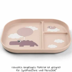 Esslern-Teller mit Unterteilung Foodie - Happy Clouds - Powder