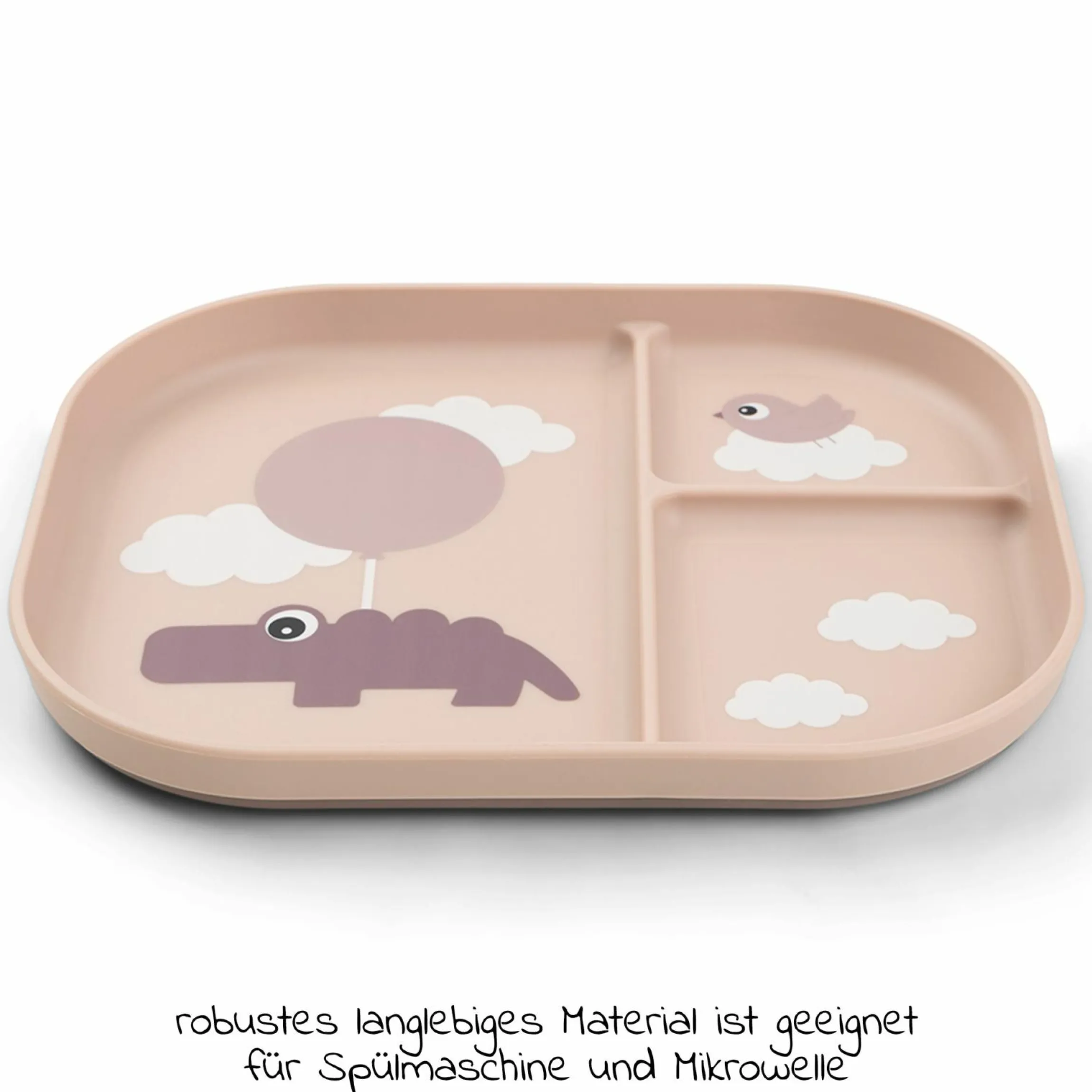 Esslern-Teller mit Unterteilung Foodie - Happy Clouds - Powder