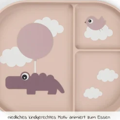 Esslern-Teller mit Unterteilung Foodie - Happy Clouds - Powder