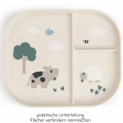 Esslern-Teller mit Unterteilung Foodie - Tiny Farm - Sand
