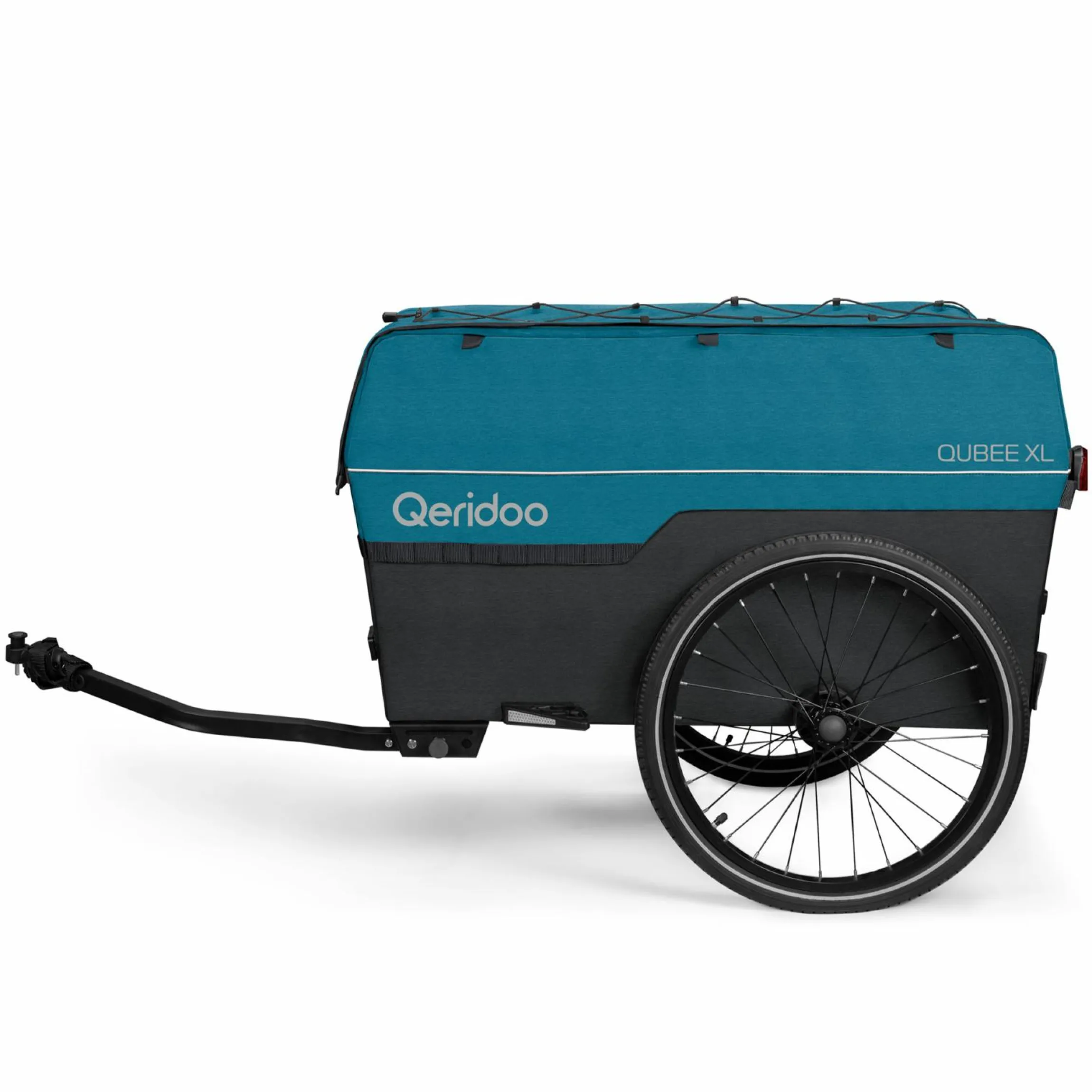 Fahrradlastenanhänger Qubee XL mit Kupplung Fassungsvermögen 220 Liter Volumen - Limited Edition - Petrol