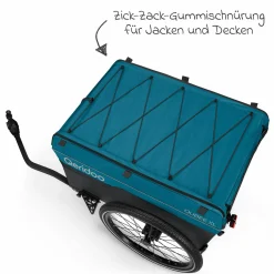 Fahrradlastenanhänger Qubee XL mit Kupplung Fassungsvermögen 220 Liter Volumen - Limited Edition - Petrol