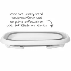 Faltbare Baby-Badewanne Bath 2 Go + Gratis Mull-Waschhandschuh 8er Pack - Orchidee / Puder