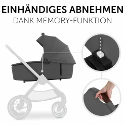Faltbare Babywanne (Carrycot) für Walk N Care Kinderwagen - Dark Grey