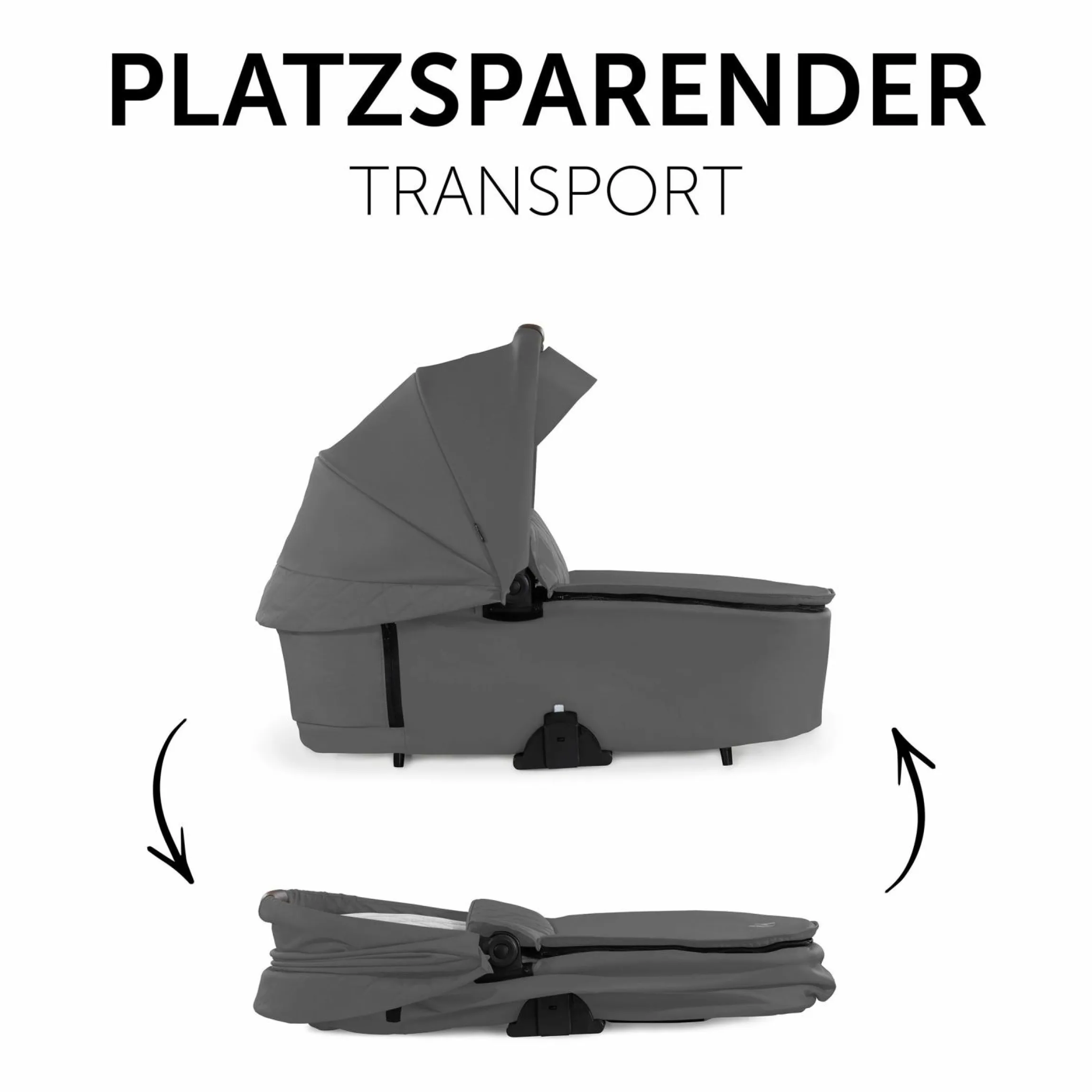 Faltbare Babywanne (Carrycot) für Walk N Care Kinderwagen - Dark Grey