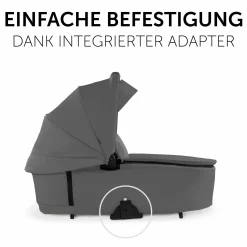 Faltbare Babywanne (Carrycot) für Walk N Care Kinderwagen - Dark Grey