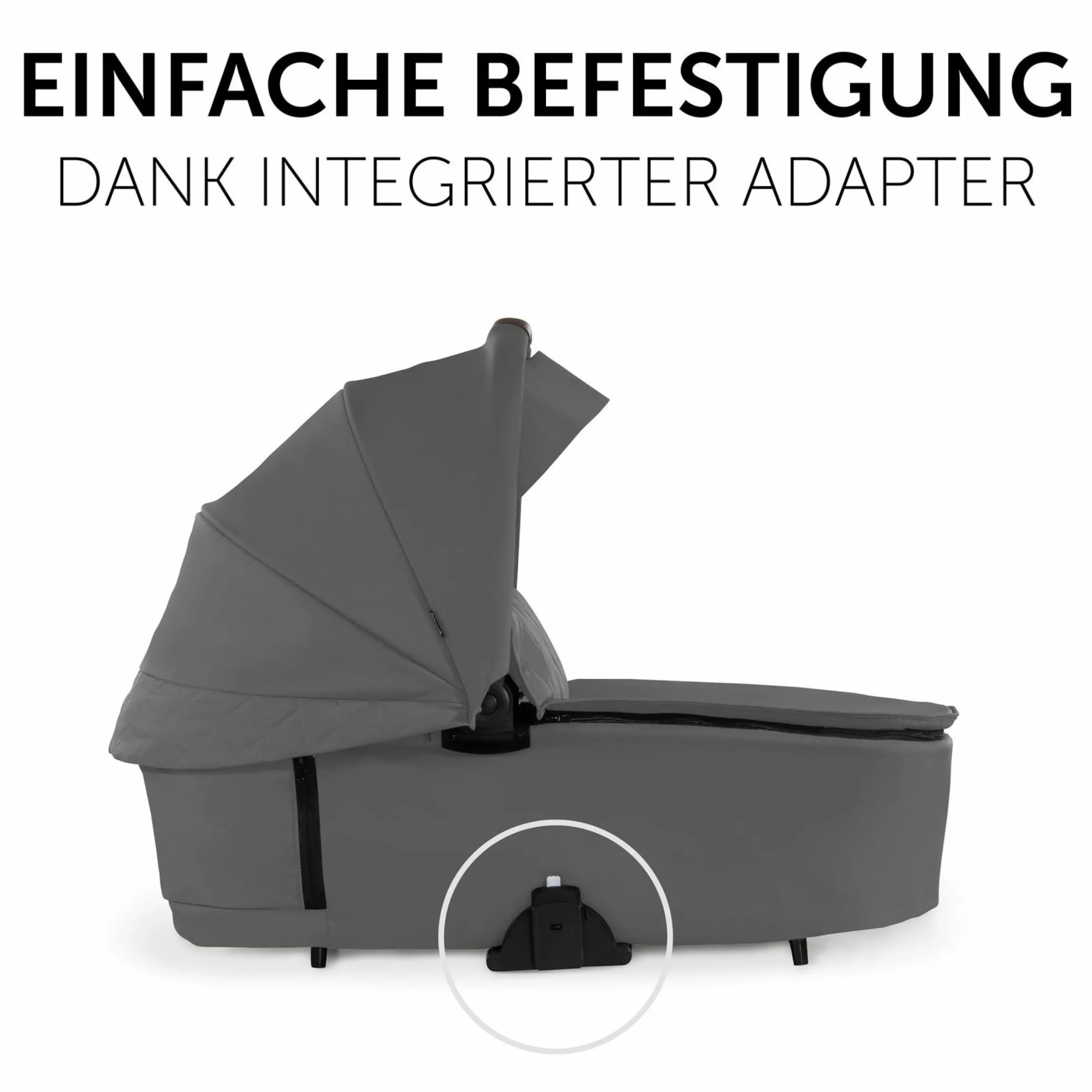 Faltbare Babywanne (Carrycot) für Walk N Care Kinderwagen - Dark Grey