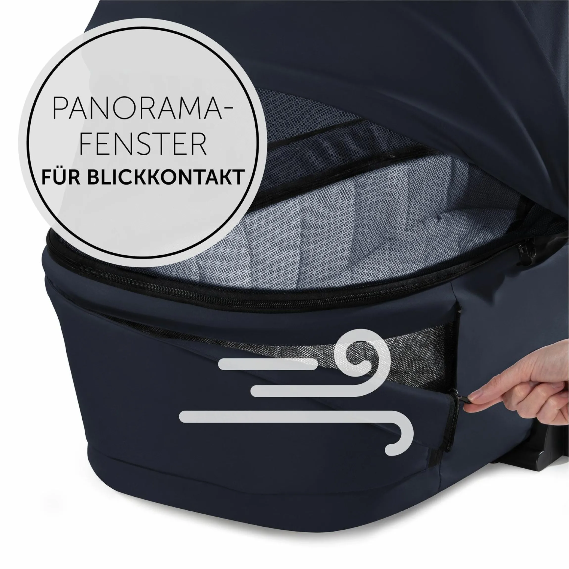 Faltbare Babywanne (Carrycot) für Walk N Care Kinderwagen - Dark Navy Blue