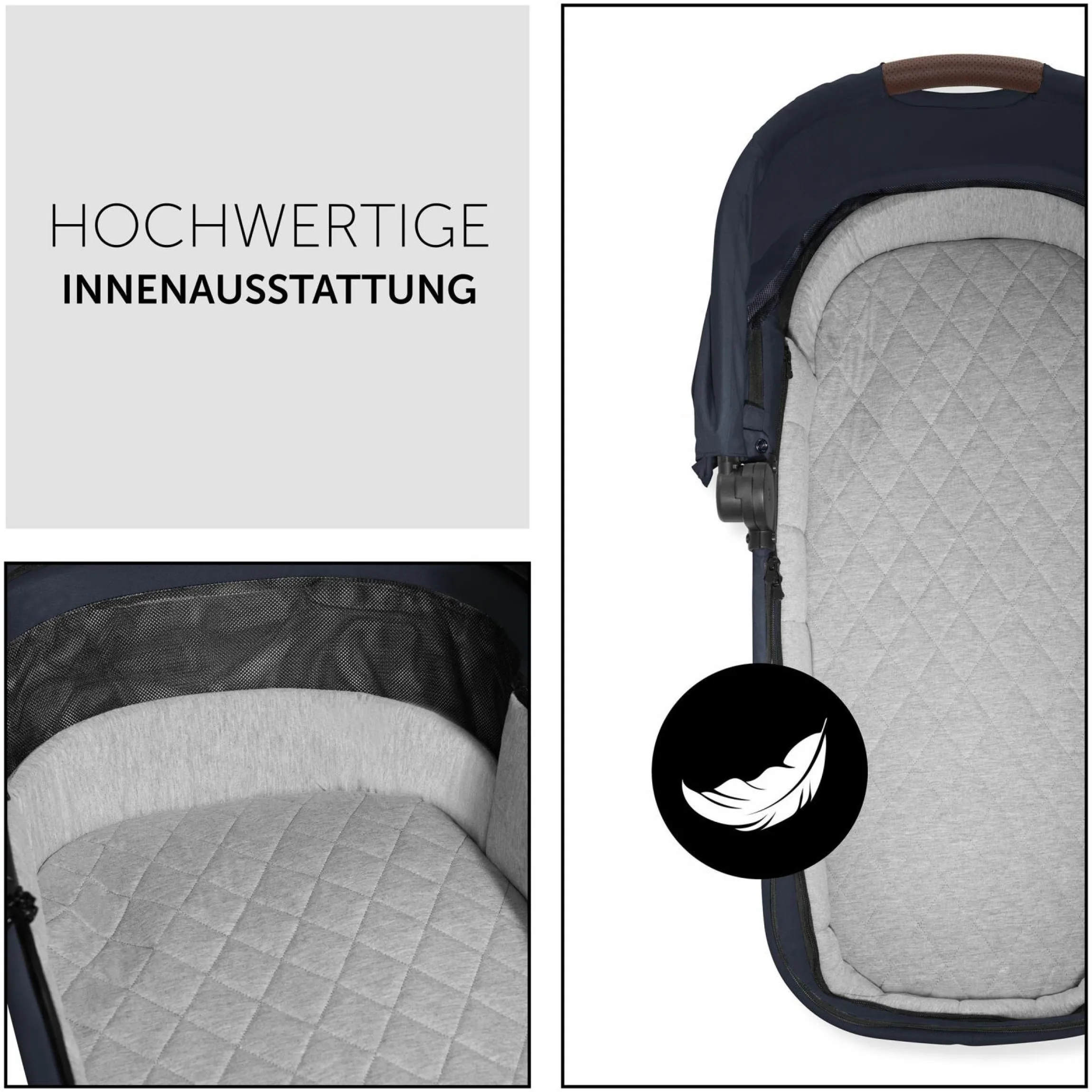 Faltbare Babywanne (Carrycot) für Walk N Care Kinderwagen - Dark Navy Blue