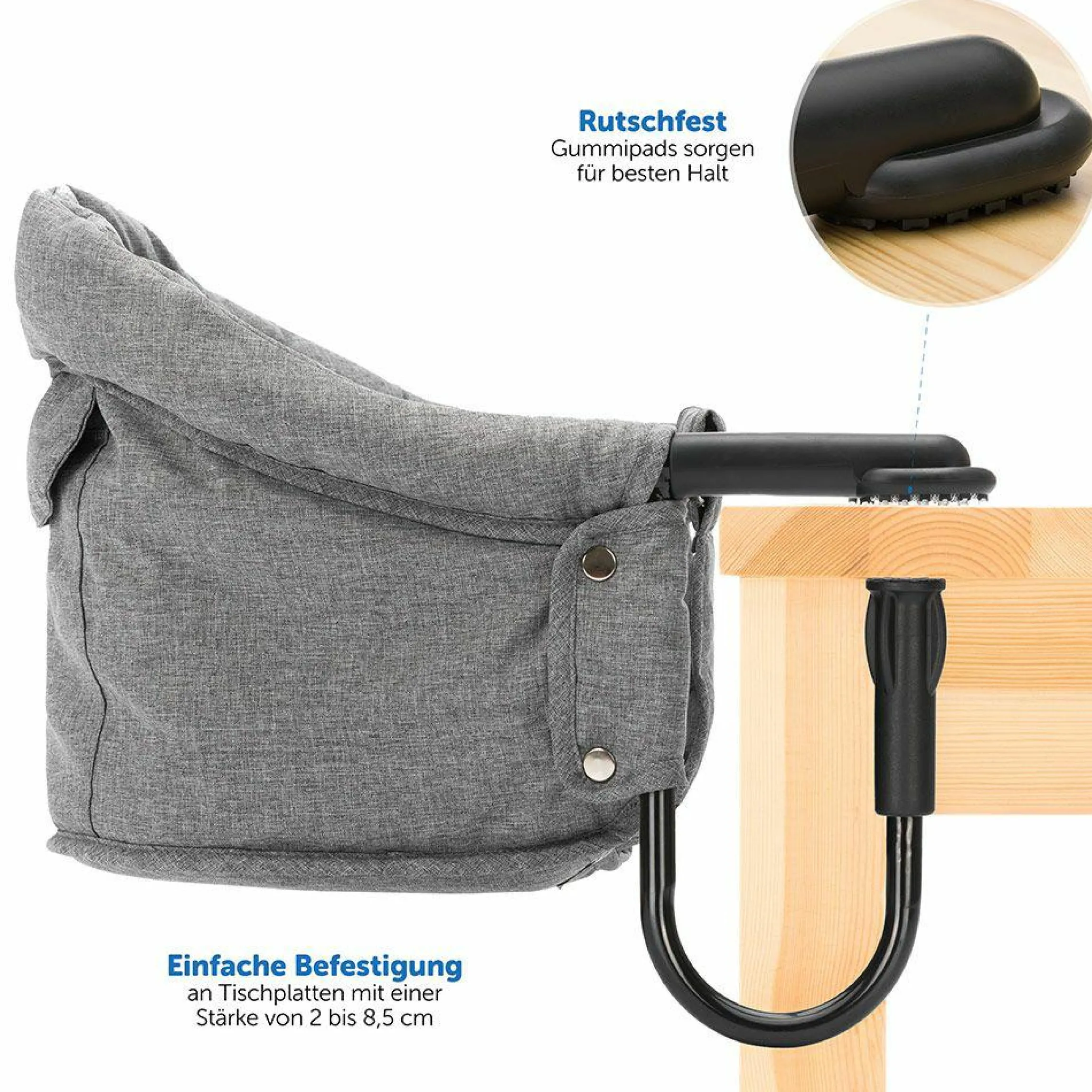 Faltbarer Tischsitz inkl. Tasche - Melange Grau