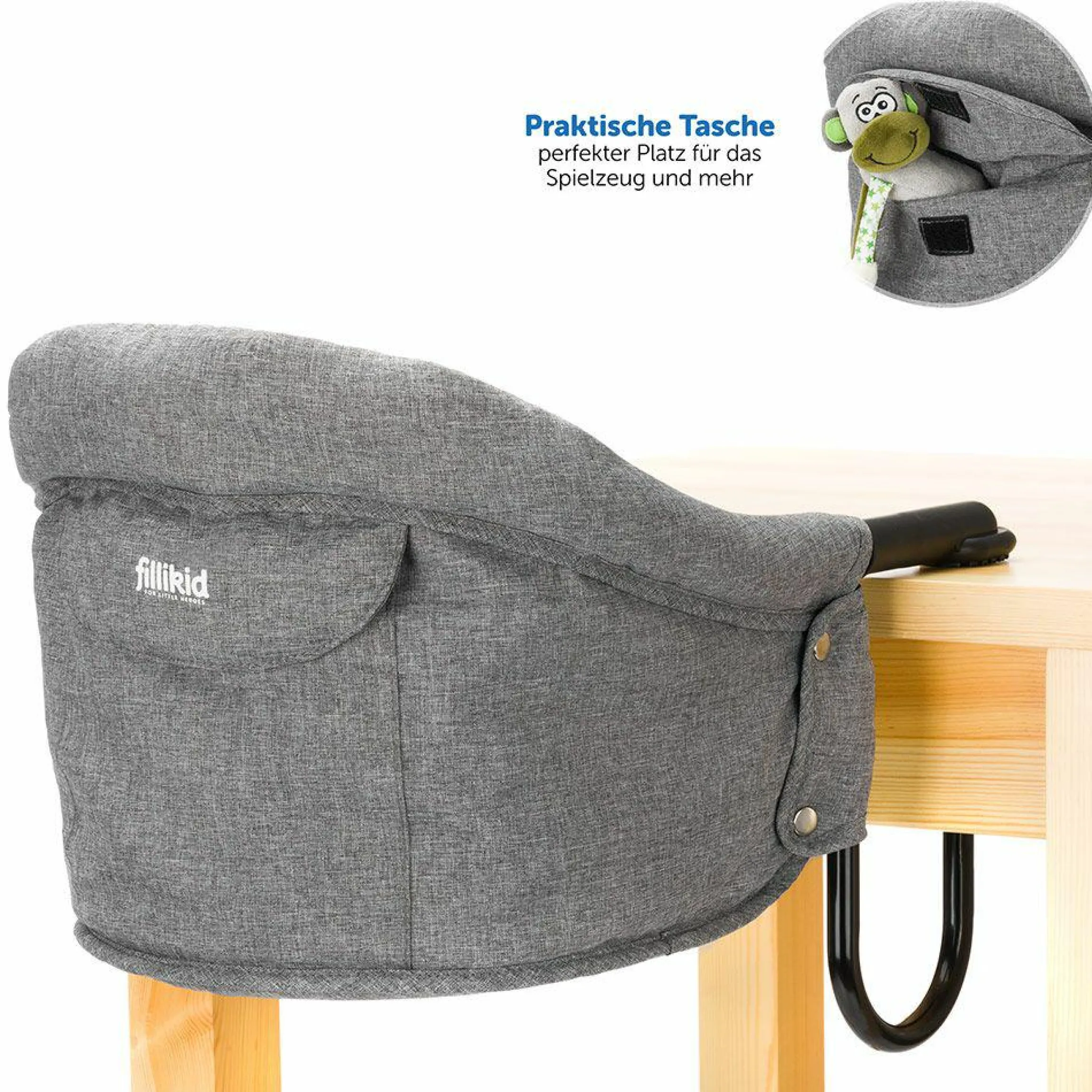 Faltbarer Tischsitz inkl. Tasche - Melange Grau