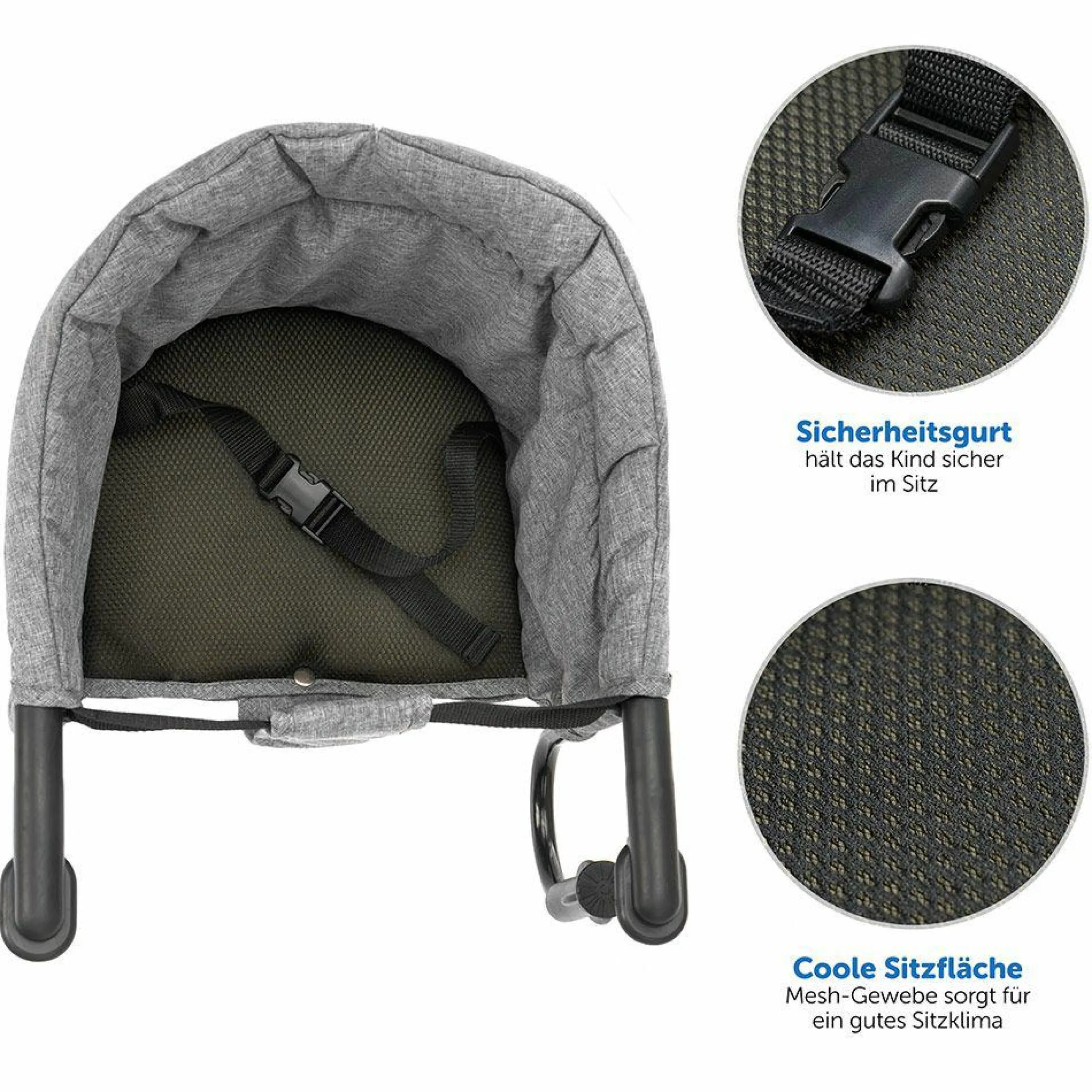 Faltbarer Tischsitz inkl. Tasche - Melange Grau