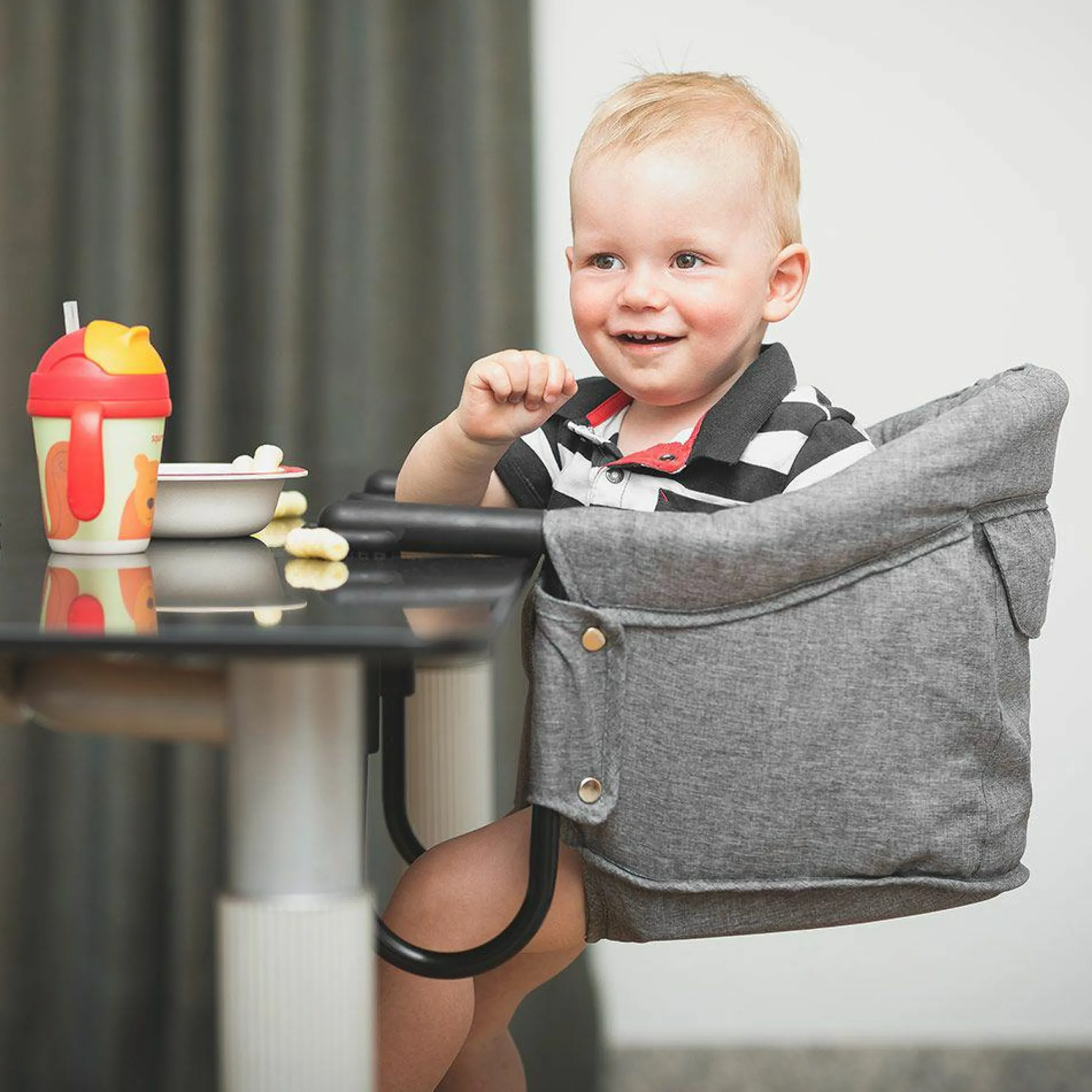 Faltbarer Tischsitz inkl. Tasche - Melange Grau