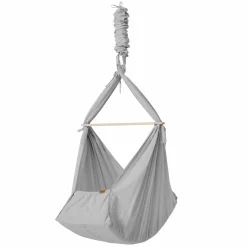 Federwiege Basic ab 5 kg bis 15 kg belastbar mit Bio-Baumwolle inkl. Matratze - Grey