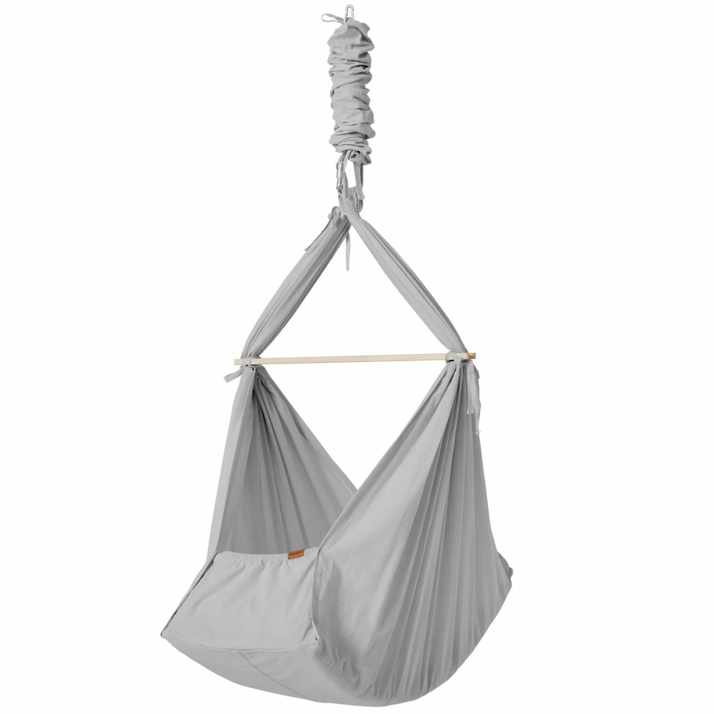 Federwiege Basic ab 5 kg bis 15 kg belastbar mit Bio-Baumwolle inkl. Matratze - Grey