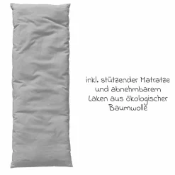 Federwiege Basic ab 5 kg bis 15 kg belastbar mit Bio-Baumwolle inkl. Matratze - Grey