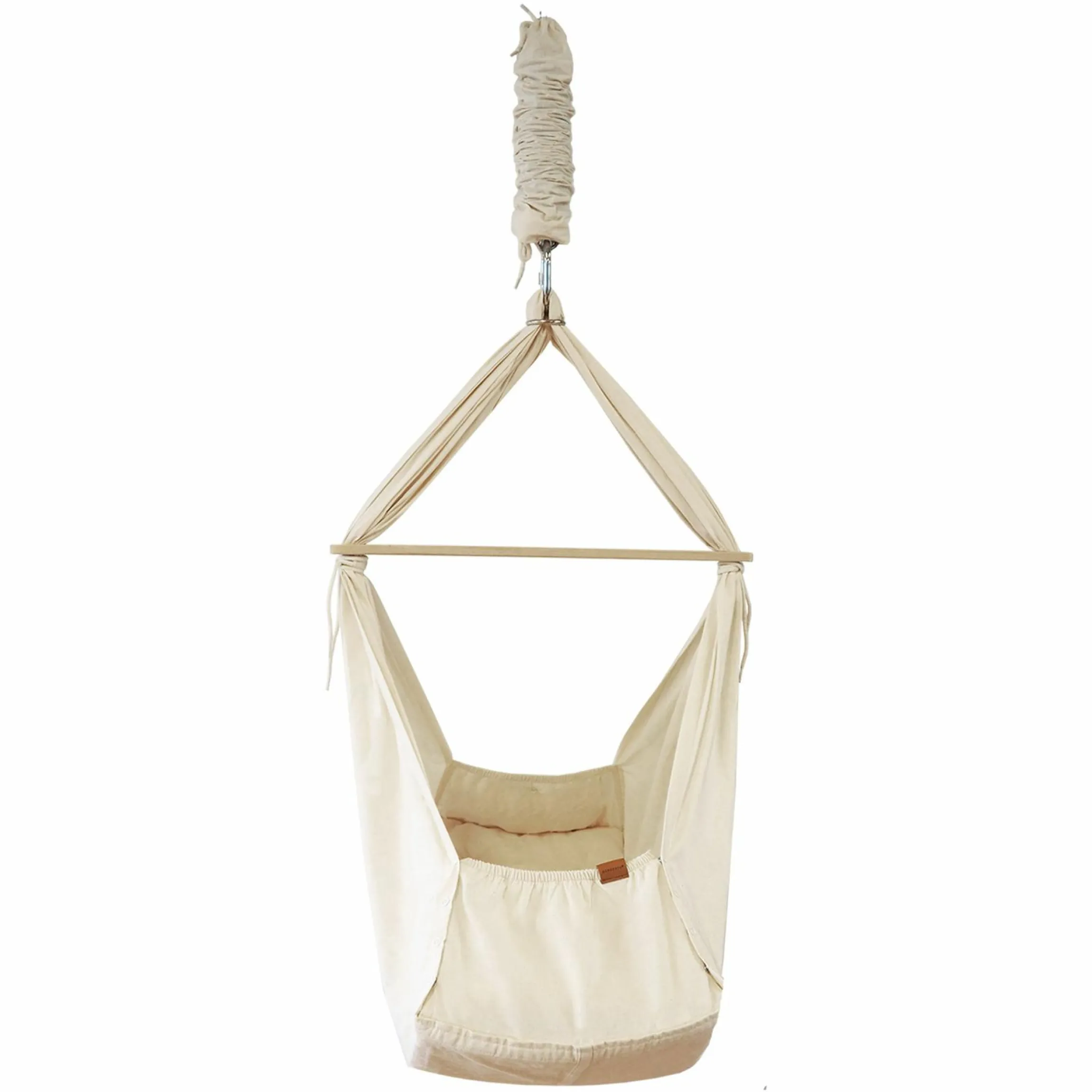 Federwiege Basic ab 5 kg bis 15 kg belastbar mit Bio-Baumwolle inkl. Matratze - Natur