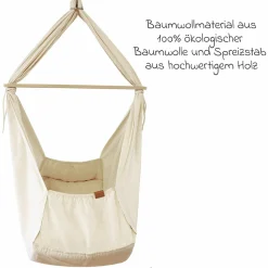 Federwiege Basic ab 5 kg bis 15 kg belastbar mit Bio-Baumwolle inkl. Matratze - Natur