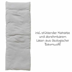 Federwiege Premium ab 5 kg bis 15 kg belastbar mit Bio-Baumwolle inkl. Matratze & Himmel - Grey