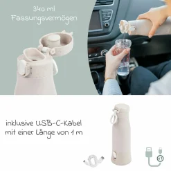 Flaschenwärmer für unterwegs Moov & Feed - Mineral Beige