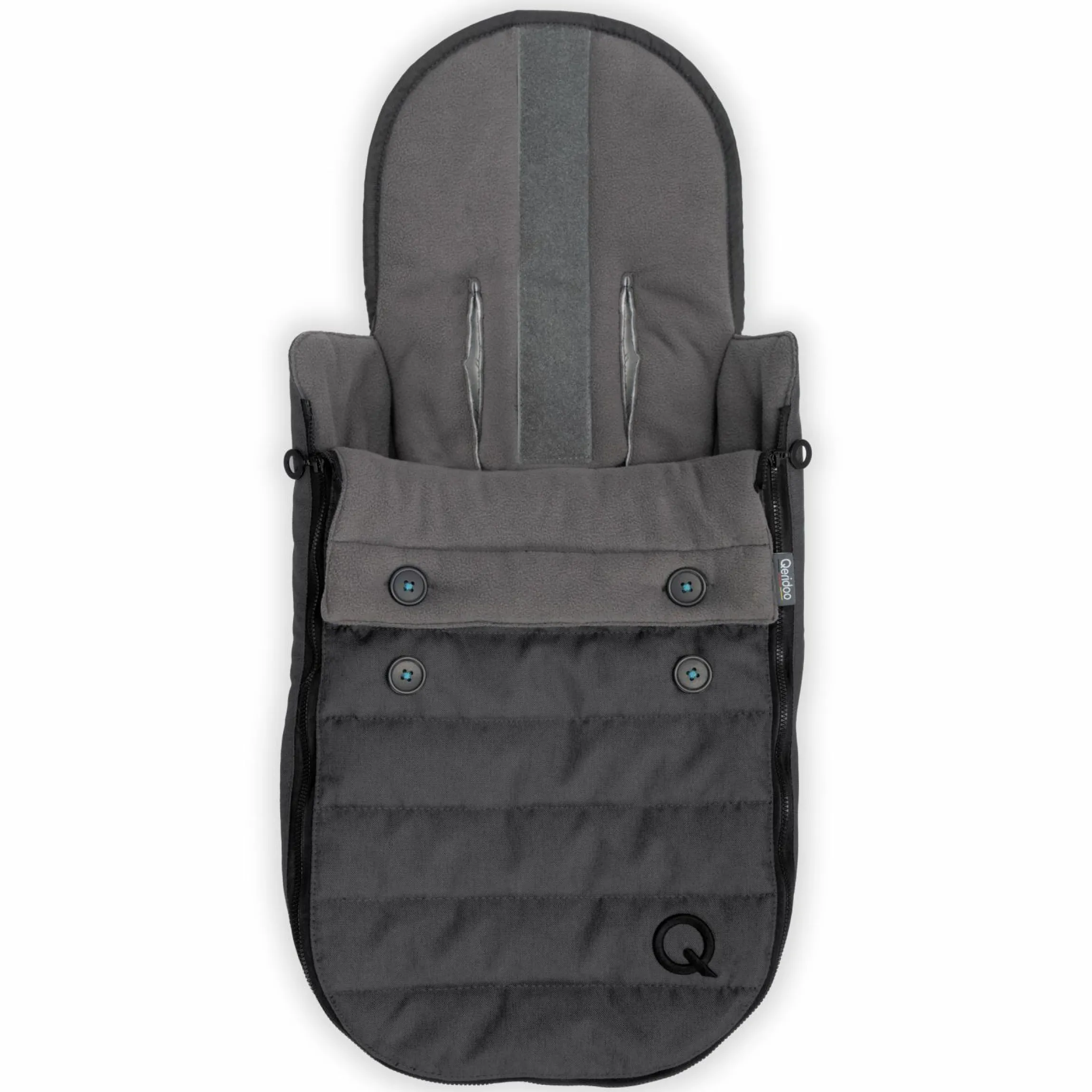 Fleece Fußsack Light für die Babyschale und die Hängematte von Qeridoo - Dungelgrau