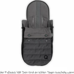 Fleece Fußsack Light für die Babyschale und die Hängematte von Qeridoo - Dungelgrau