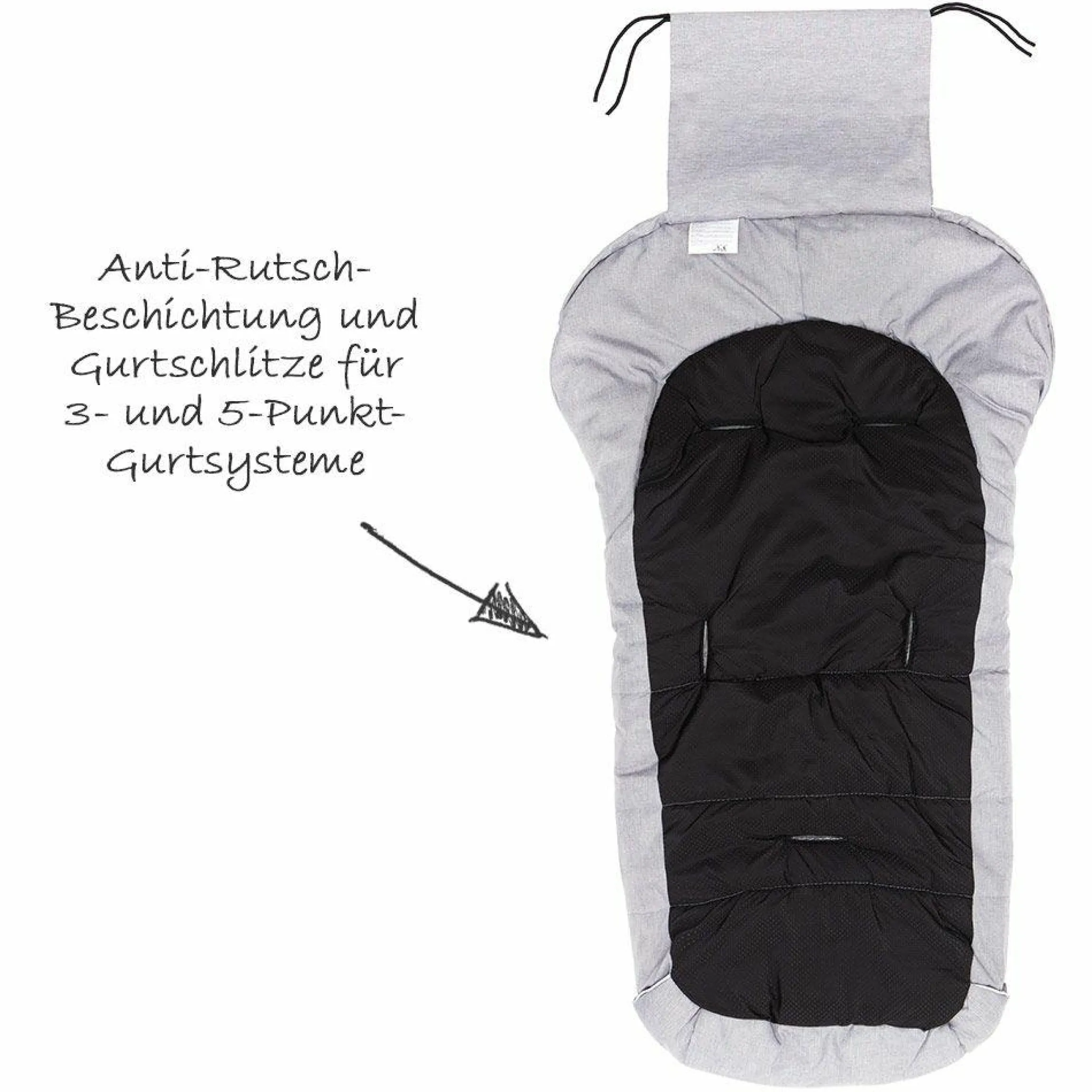 Fleece-Fußsack Askja Big - Melange Hellgrau