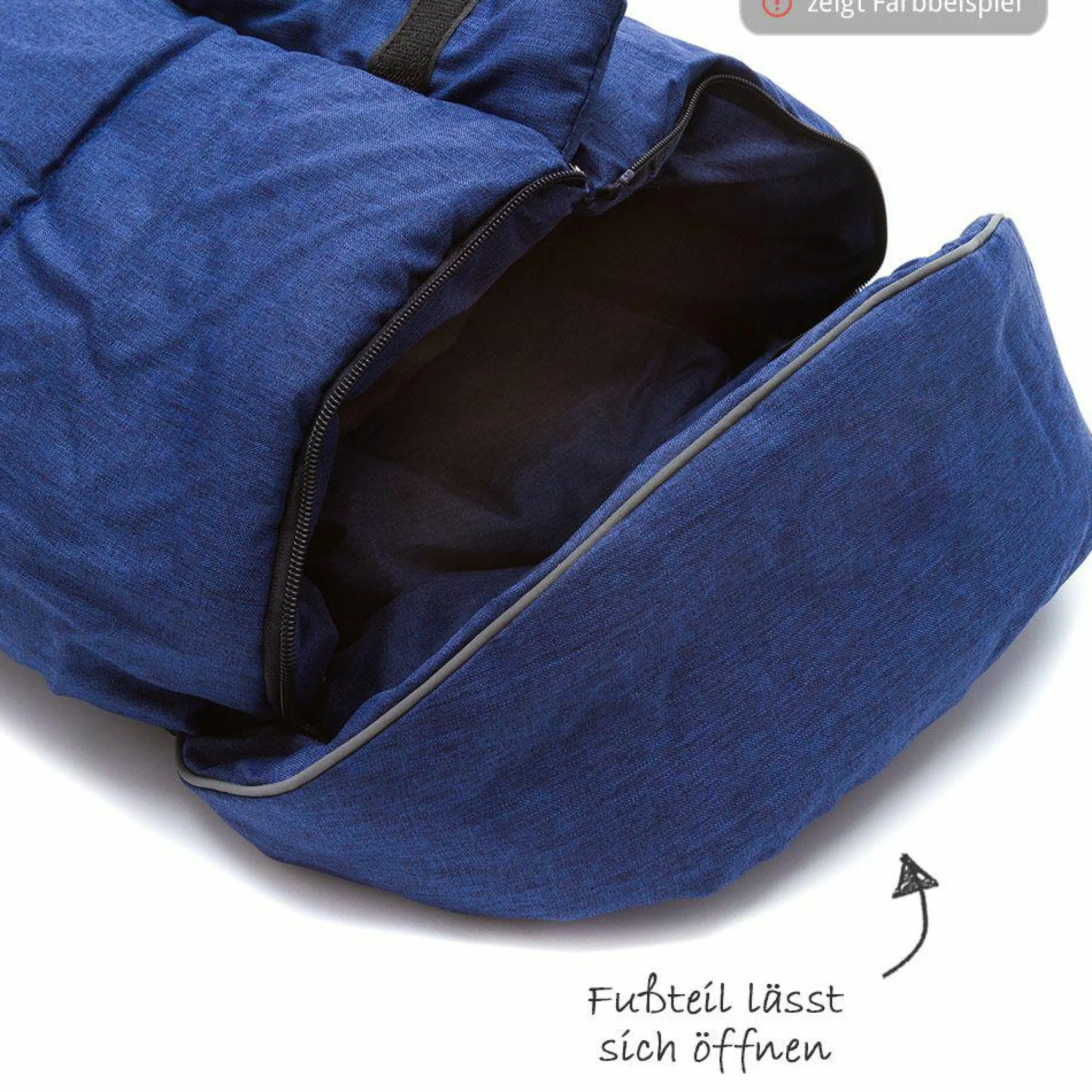 Fleece-Fußsack Askja Big - Melange Hellgrau