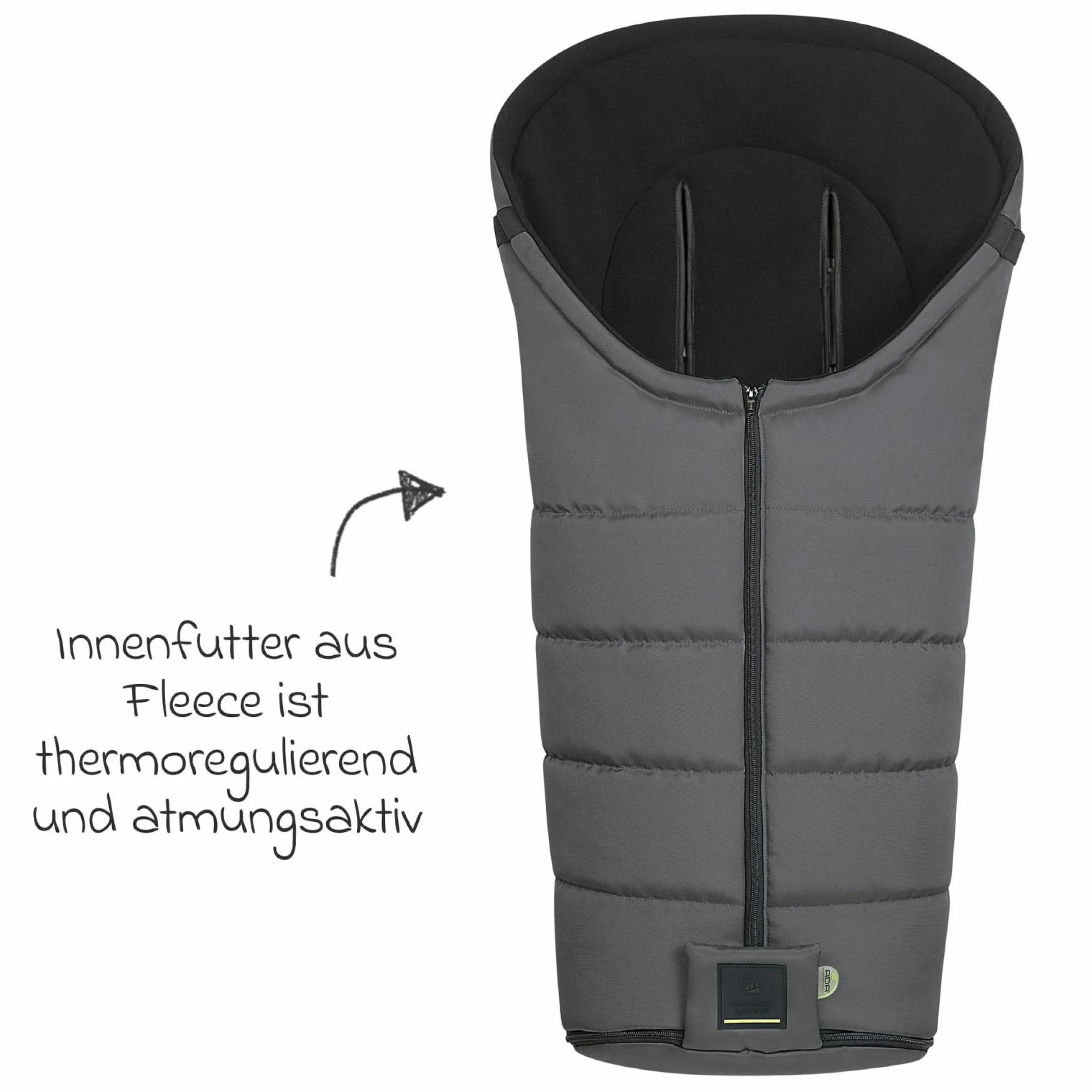 Fleece-Fußsack Benno für Buggy, Sport- und Kinderwagen - Anthrazit