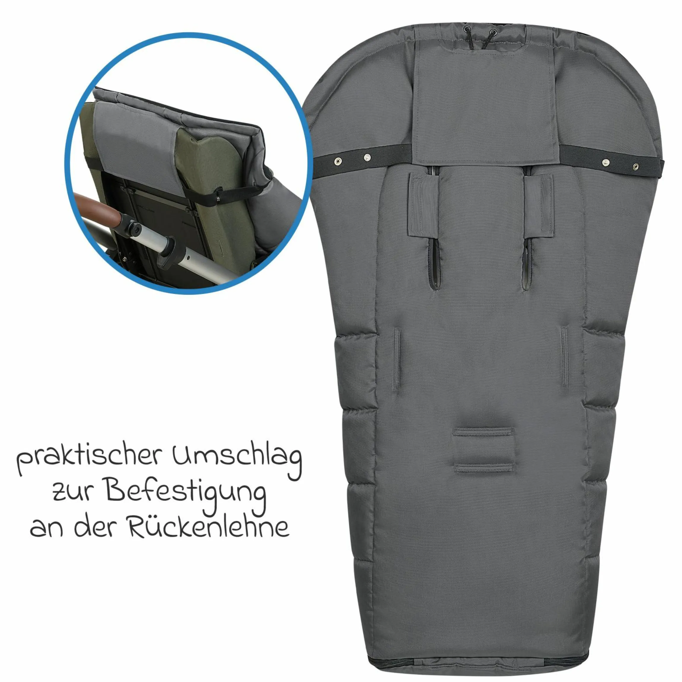 Fleece-Fußsack Benno für Buggy, Sport- und Kinderwagen - Anthrazit
