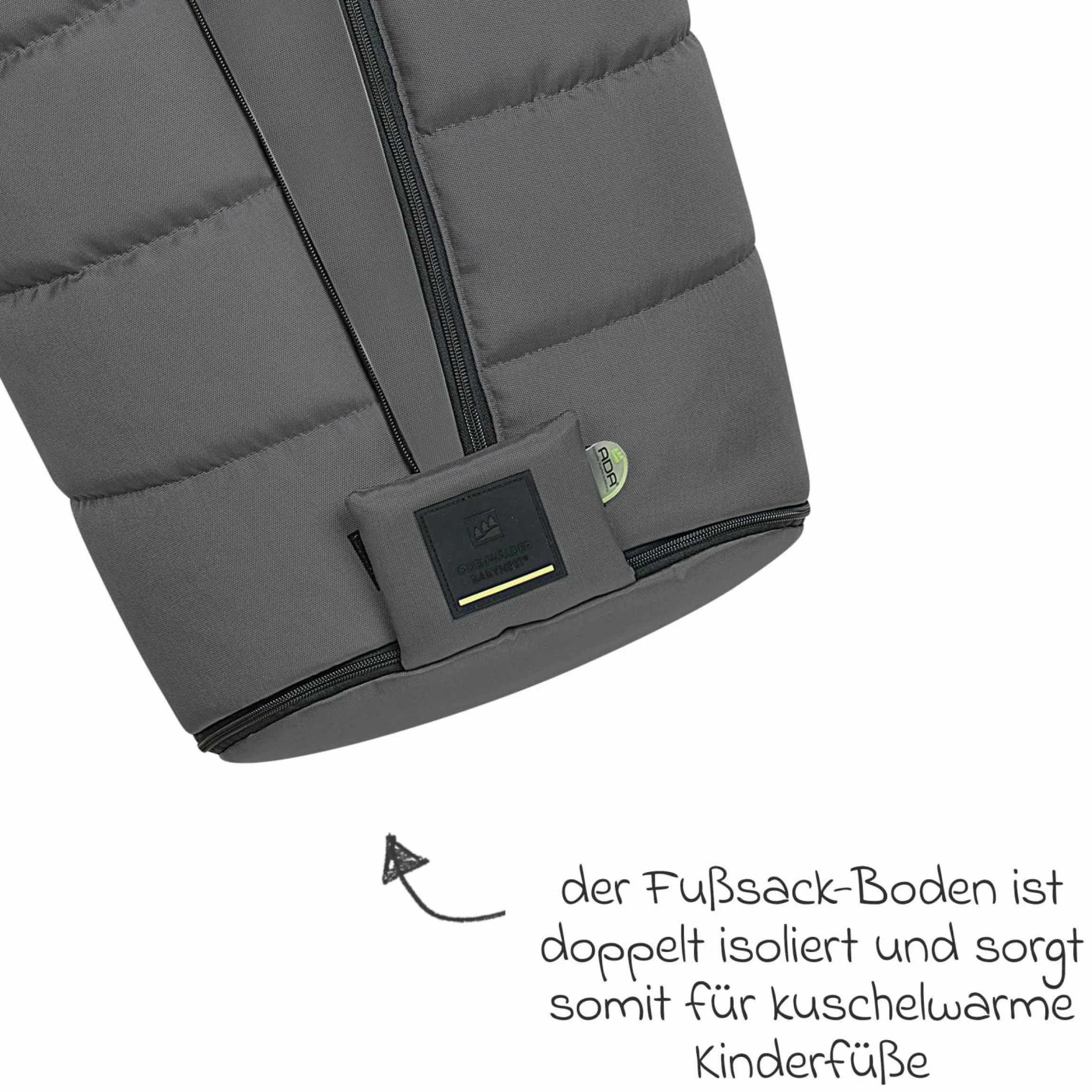 Fleece-Fußsack Benno für Buggy, Sport- und Kinderwagen - Anthrazit